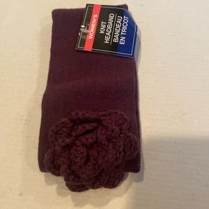 NWT Purple Headband with Crocheted Flower